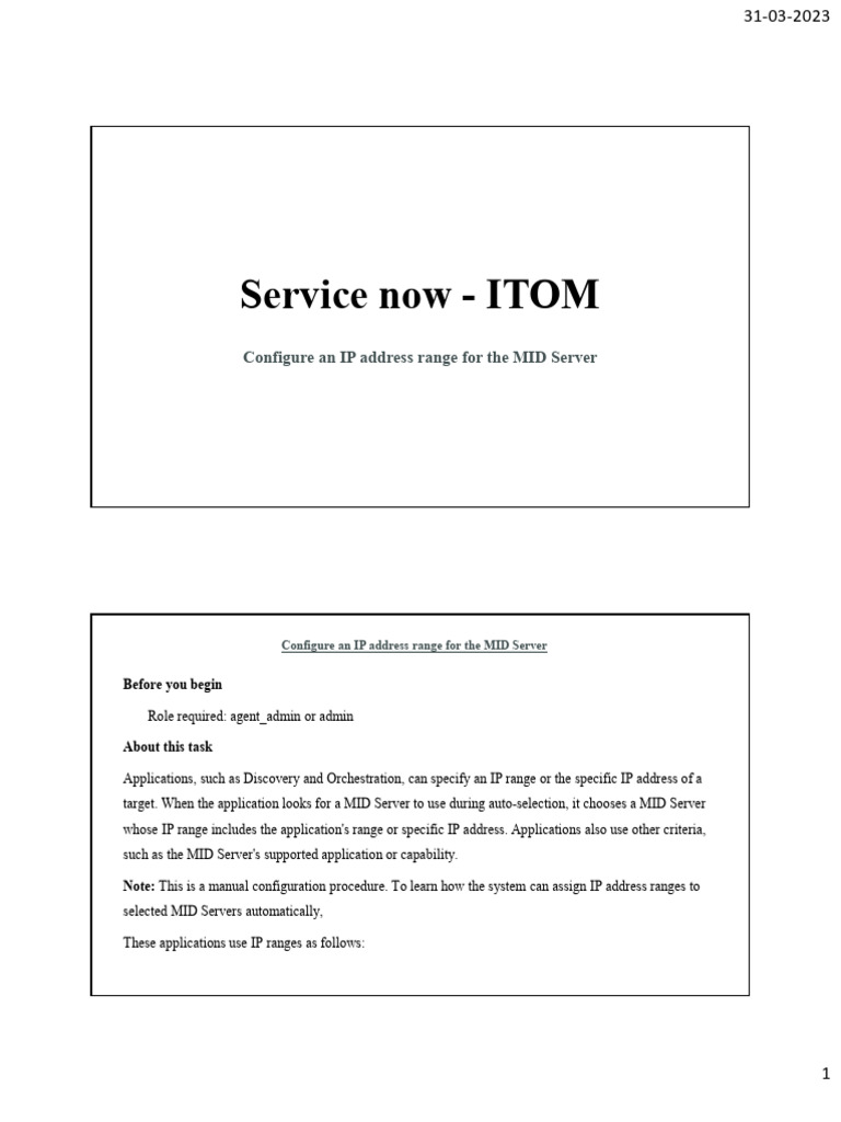 Configuring MID Server IP Ranges and Capabilities | PDF | Ip Address ...