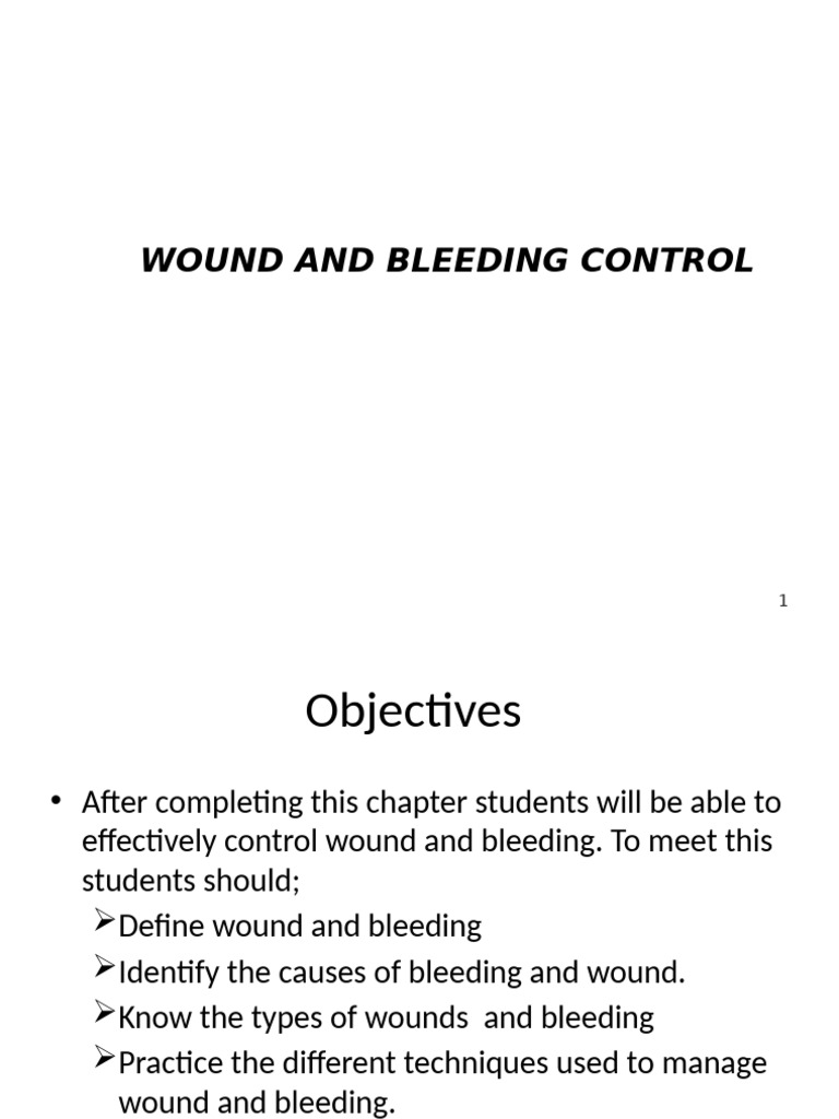 Wound and Bleeding Control Techniques | PDF | Bleeding | Wound
