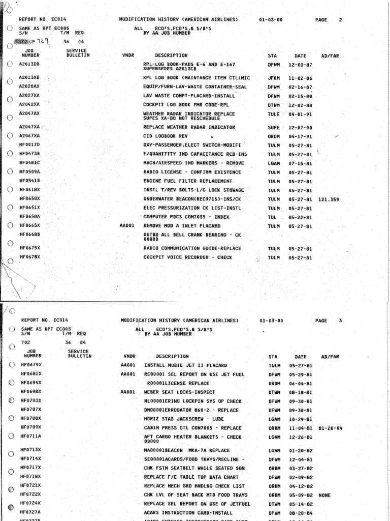 729 american airlines eo list pdf aerospace aircraft