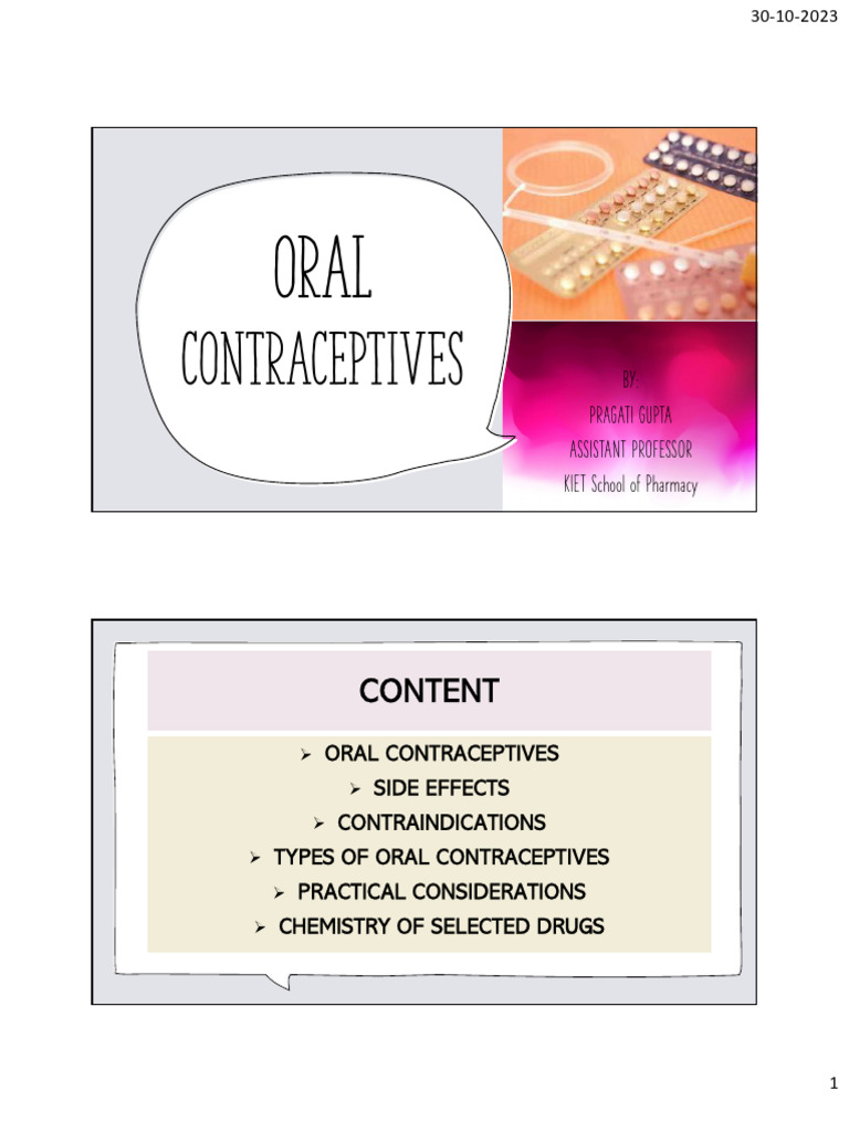 Oral Contraceptives | PDF | Combined Oral Contraceptive Pill ...