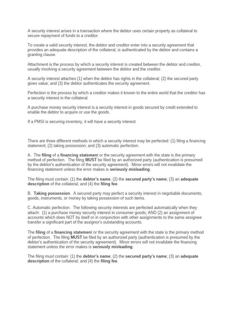 UCC9 Rule Statements | PDF | Security Interest | Assignment (Law)