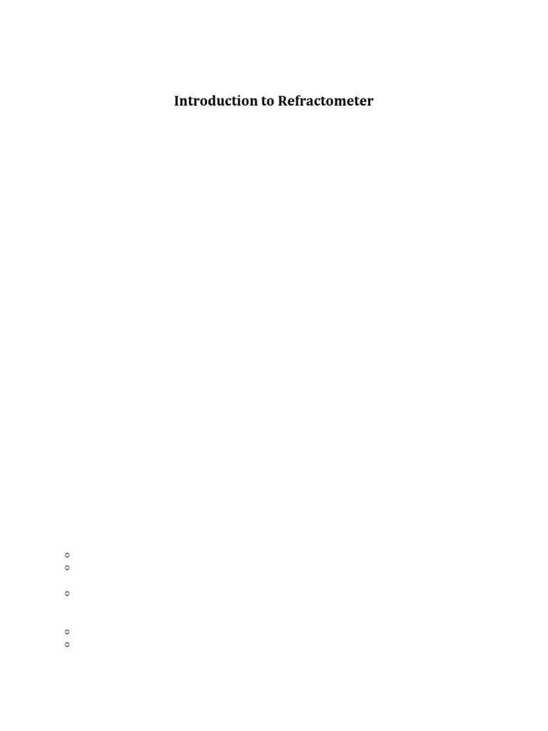 Refractometer Operation and Maintenance Guide | PDF | Refractive Index ...