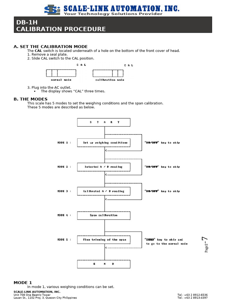 Scale Link Calibration Guide | PDF | Manufactured Goods | Electricity