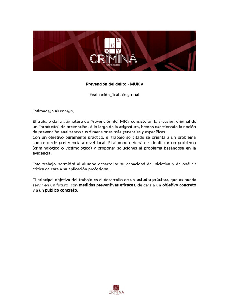 Proyecto de Prevención del Delito | PDF | Prevención del crimen