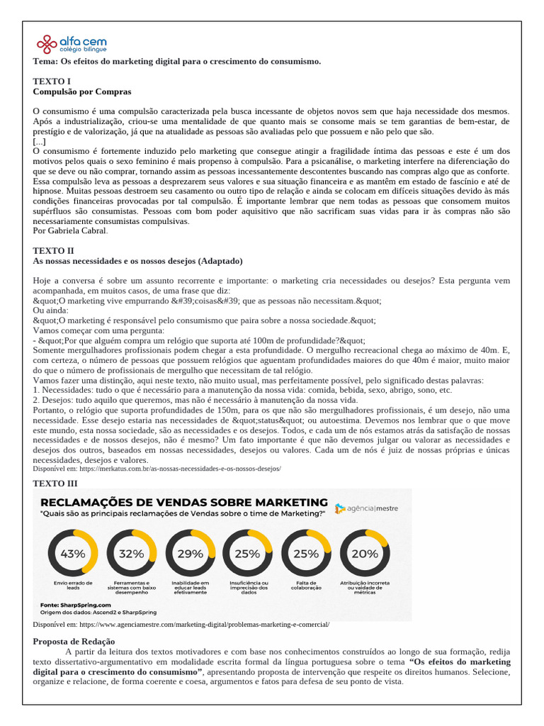 Os Efeitos Do Marketing Digital para o Crescimento Do Consumismo | PDF ...