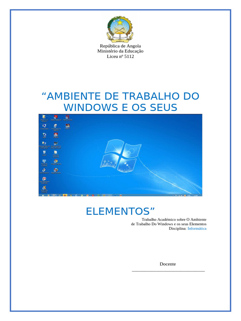 Exemplo De Capa De Trabalho Escolar Nº 5112 Pdf