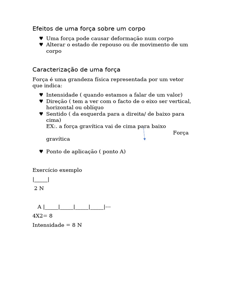 Efeitos de Uma Força Sobre Um Corpo | PDF