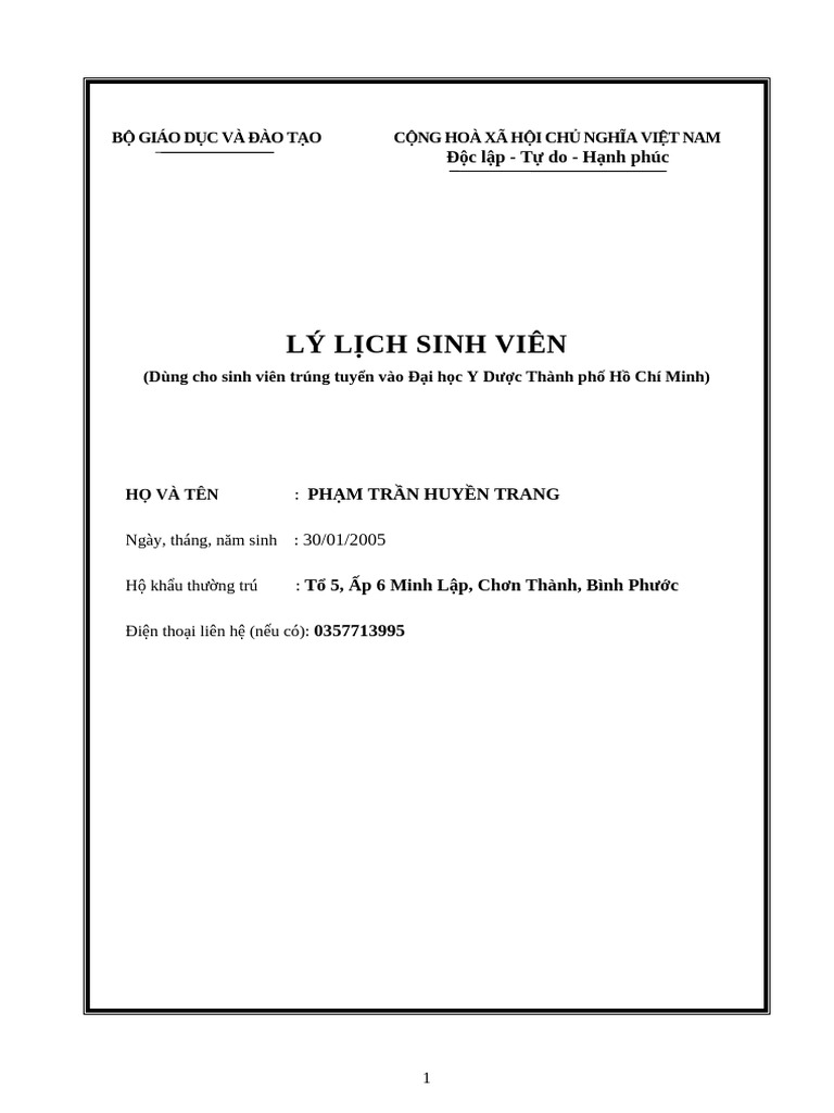 So yeu ly lich sinh vien pdf