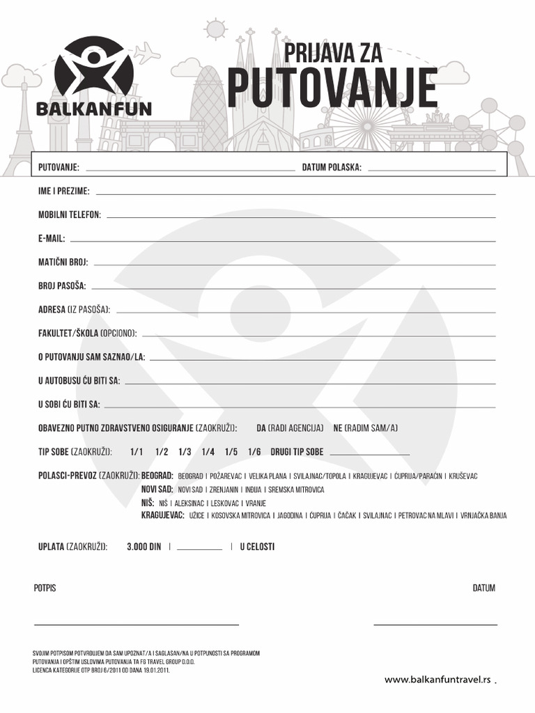 Univerzalni Prijavni List | PDF