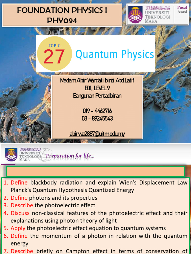 Foundation Physics I: Quantum Concepts | PDF | Photon | Electromagnetic ...