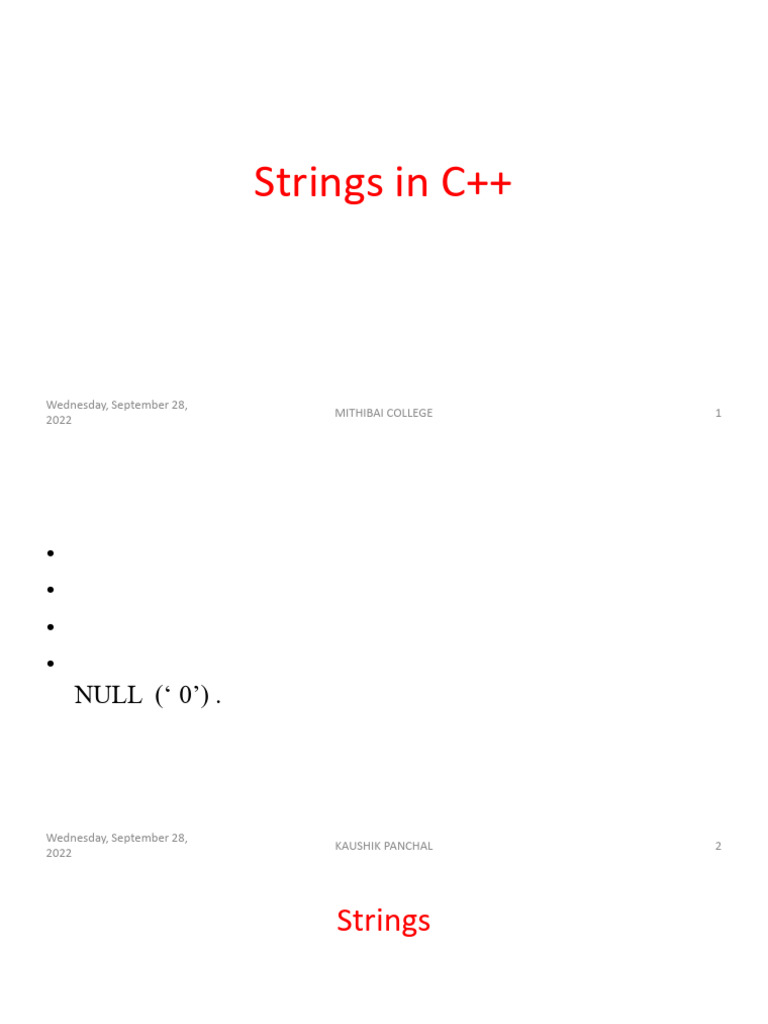 Understanding Strings in C++ | PDF | String (Computer Science) | C++