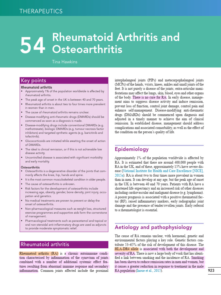 29 Rheumatoid Arthritis and Osteoarthritis | PDF | Rheumatoid Arthritis ...
