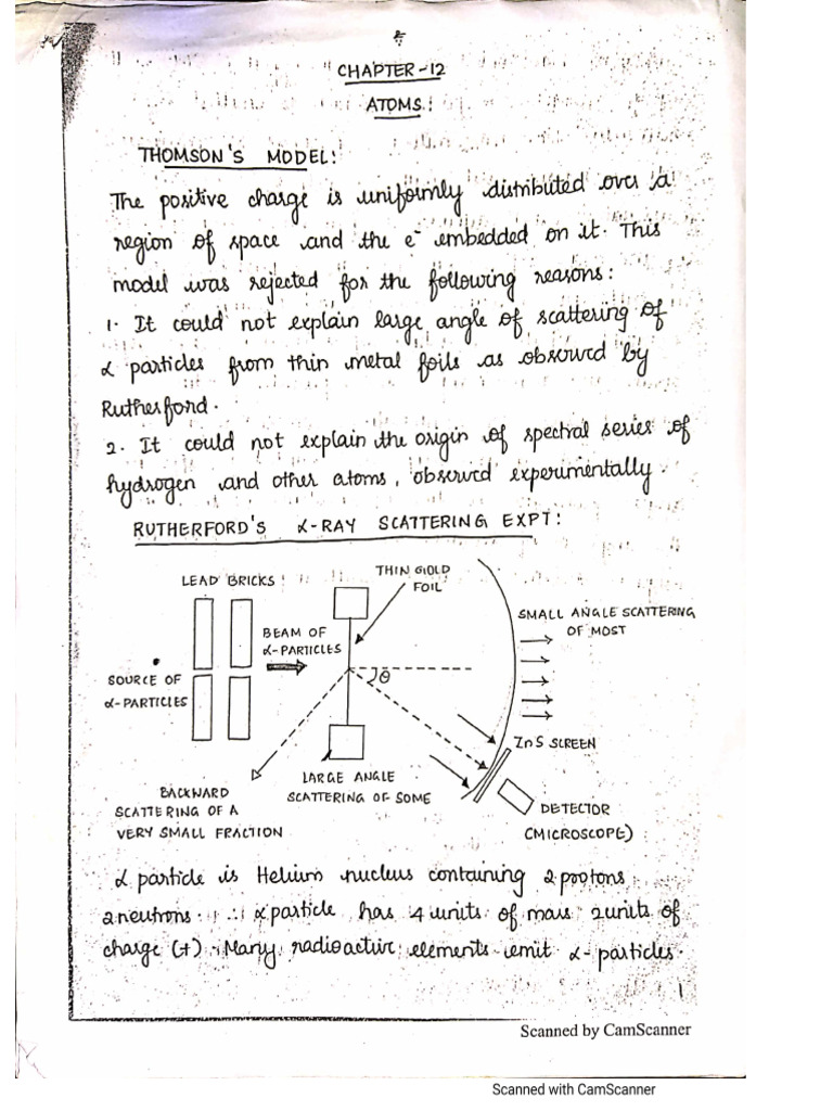 Atoms Notes Pdf Pdf