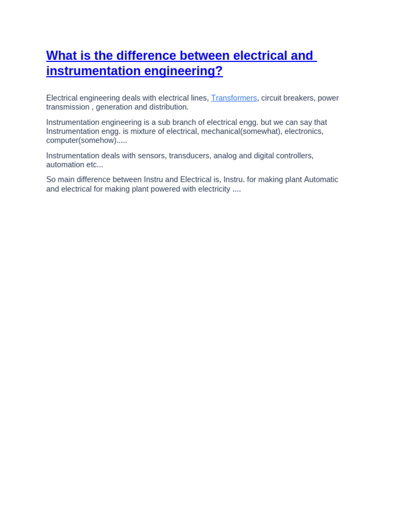 What is the Difference Between Electrical and Instrumentation ...