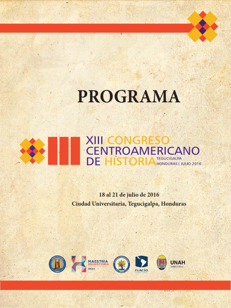 Programa Definitivo XIII Congreso Centroamericano de Historia | PDF ...