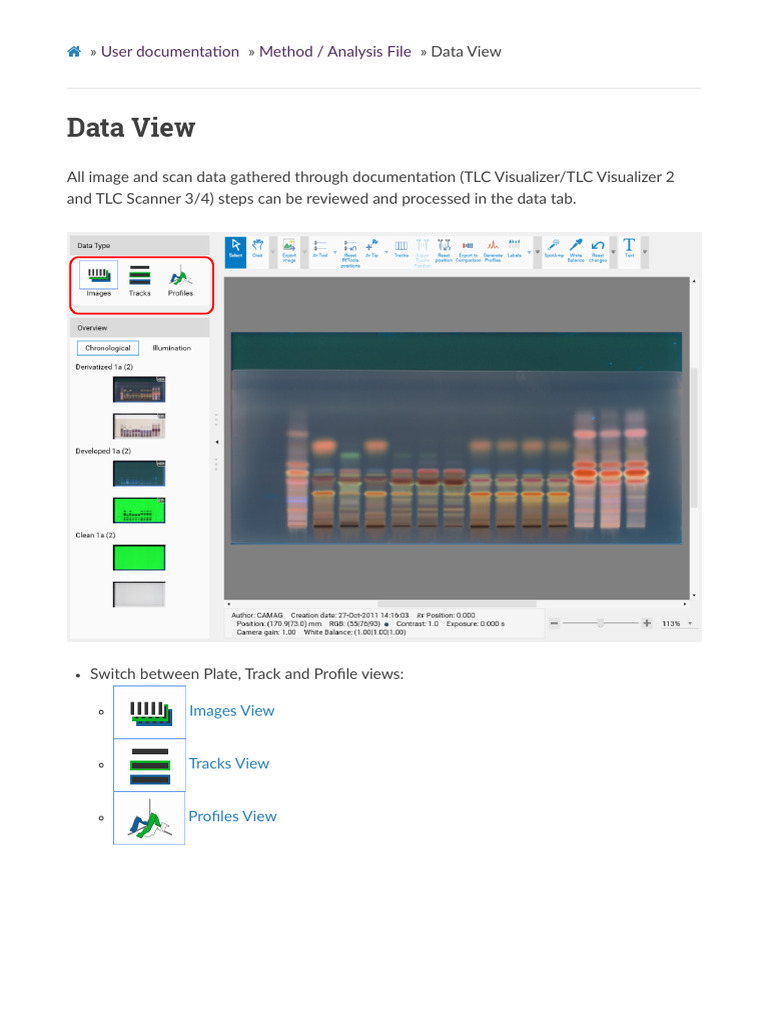 Data View - visionCATS 3.1 Documentation - 19 | PDF