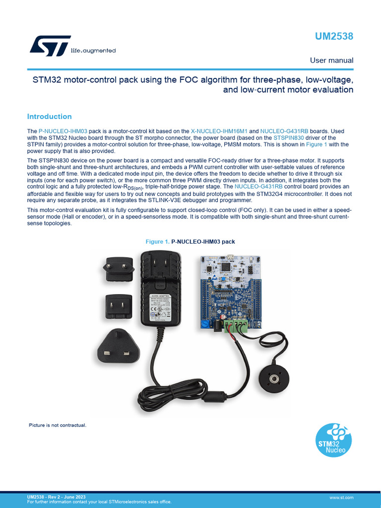 dm00594259 stm32 Motorcontrol Pack Using The Foc Algorithm For ...