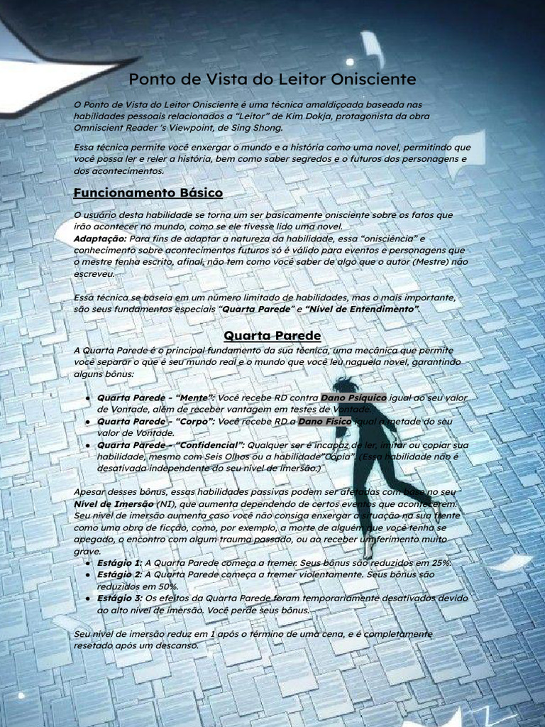 Ponto de Vista do Leitor Onisciente | PDF | Onisciência | Pensamento