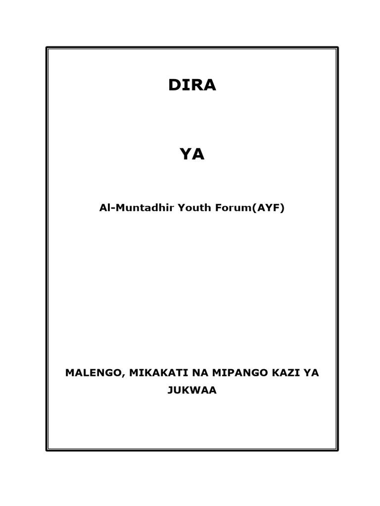 Dira - Na - Action - Plan - Ya - AYF 24 Dec 2021 | PDF