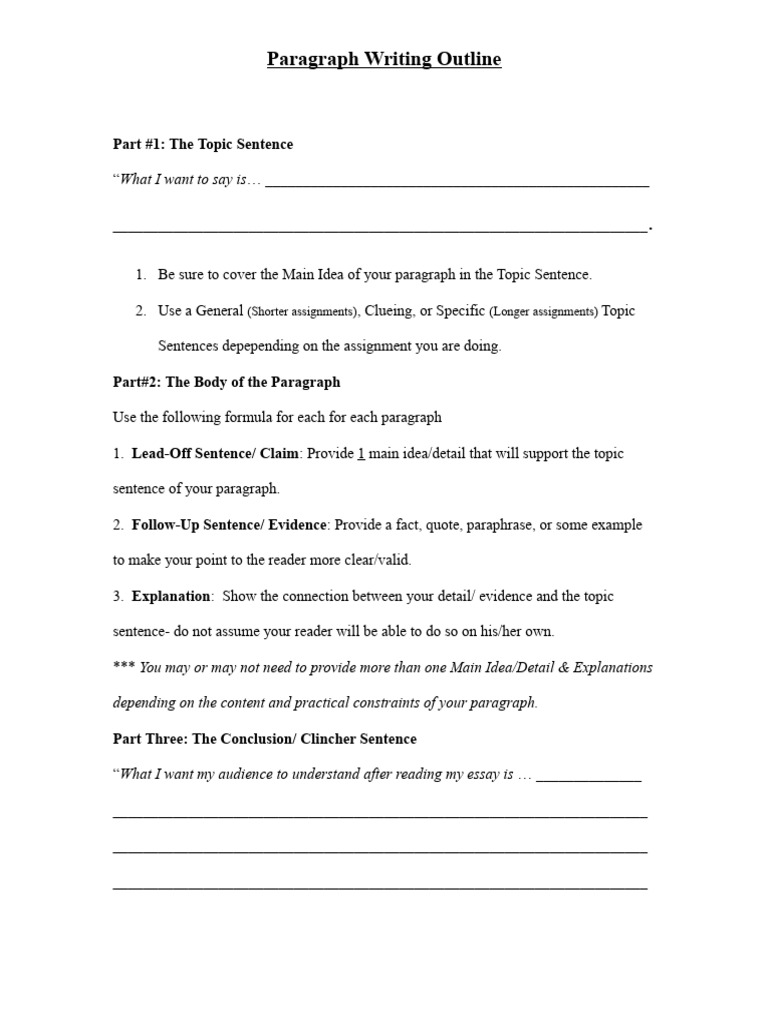 5118054 Paragraph Outline | PDF | Paragraph