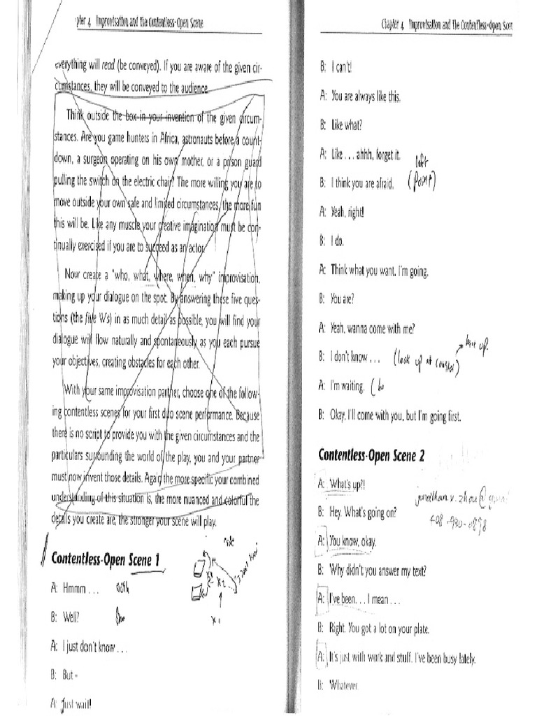 Contentless Scenes Exercises | PDF