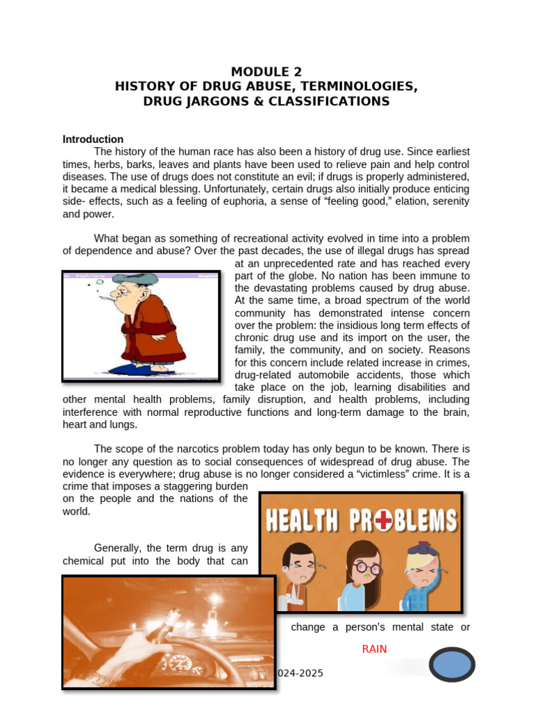 m2l1 History of Drug Abuse Terminologies | PDF | Opium | Illegal Drug Trade