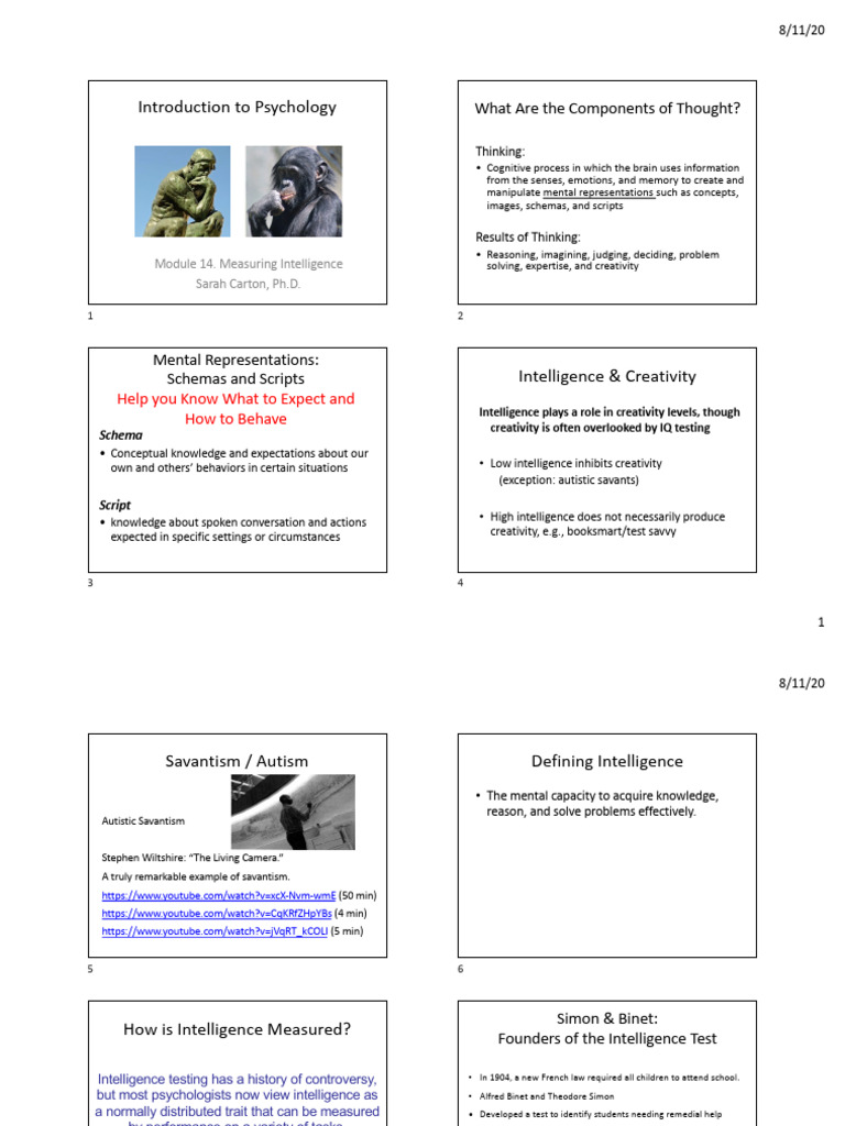 Intro Mod14 Intelligence PRINT | PDF | Intelligence Quotient | Intelligence