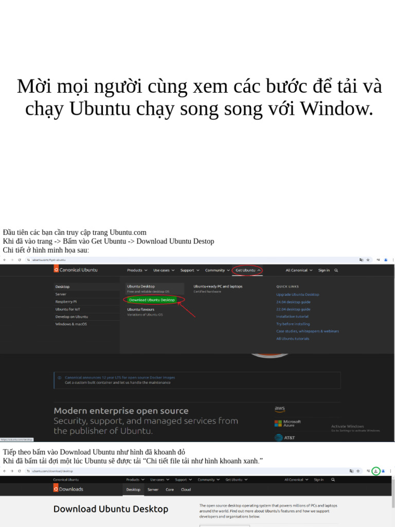 Cách Cài Ubuntu CH y Song Song V I Window | PDF