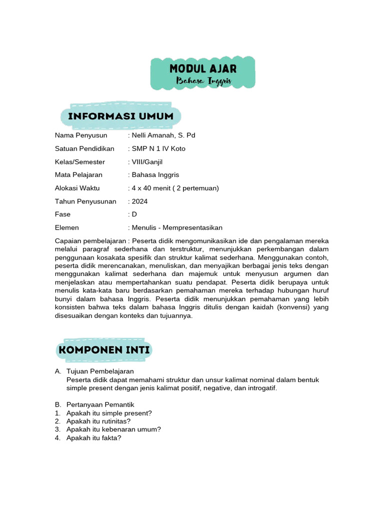 Simple Present 3 | PDF