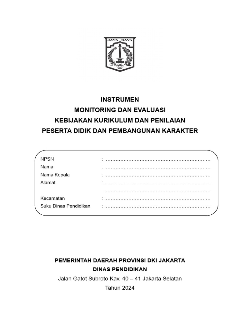 Monitoring Evaluasi Kurikulum DKI Jakarta | PDF