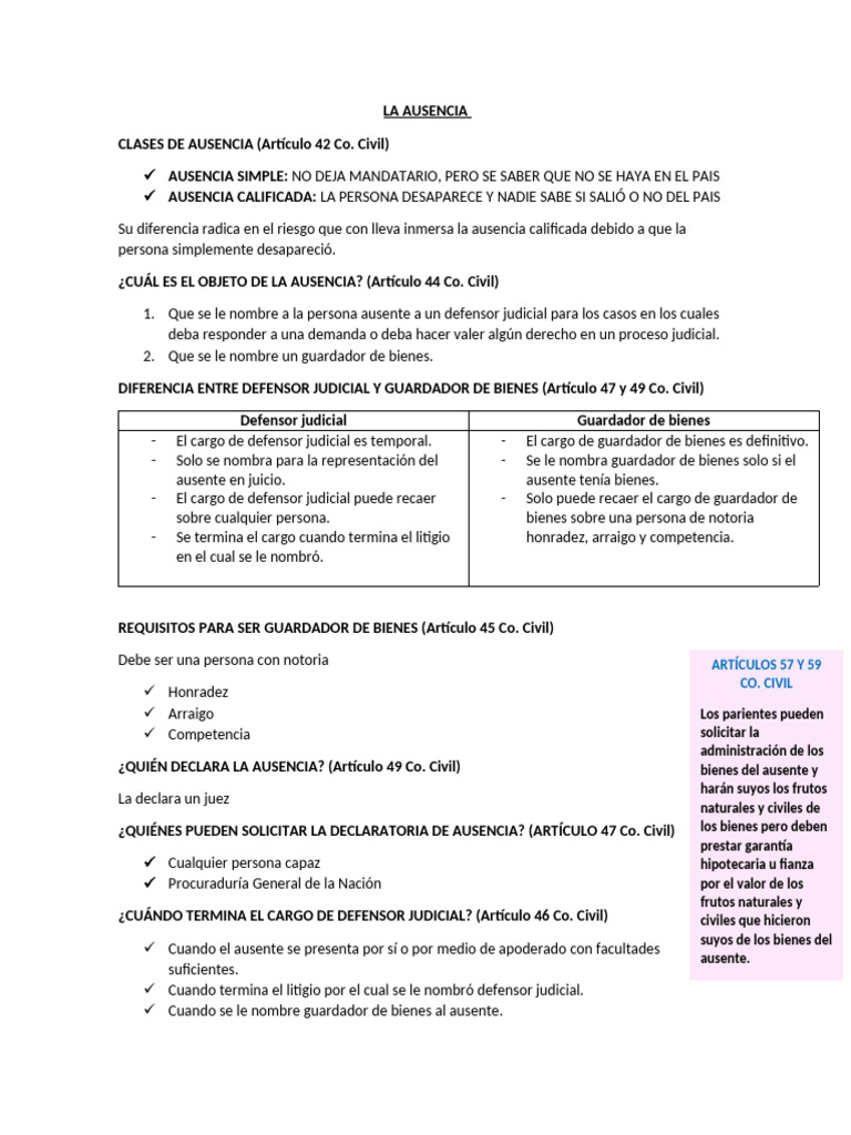 La Ausencia y Muerte Presunta | PDF | Justicia | Crimen y violencia