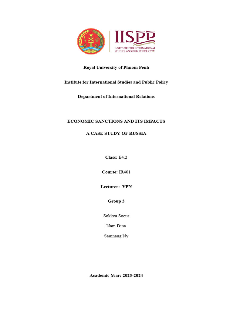 Economic Sanctions on Russia: Impact Analysis | PDF | Russia | World ...