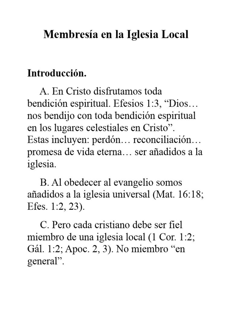 Membresía en La Iglesia Local | PDF | Iglesia cristiana | Cristo (título)