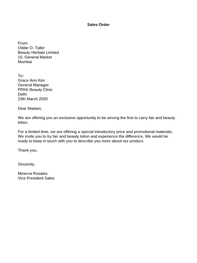 Business Correspondence Samples | PDF