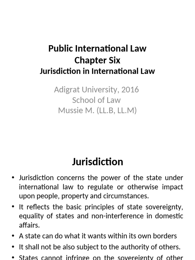 6 Chapter Six Jurisdiction in International Law | PDF | Sovereign ...