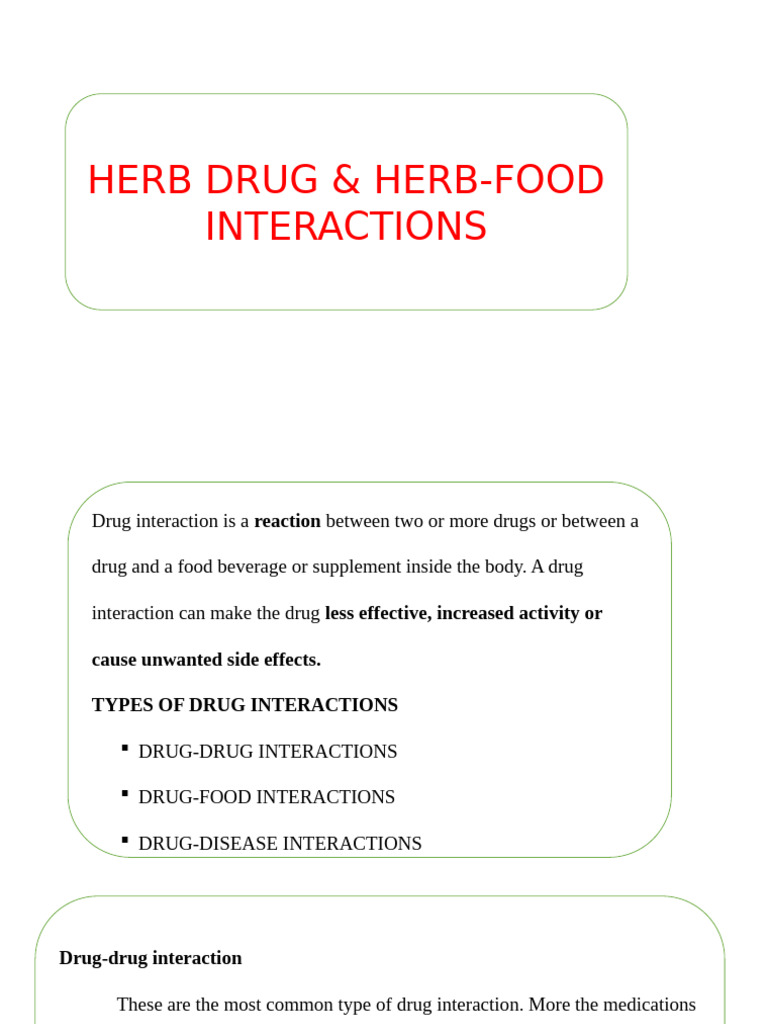 Herbal Drug Interaction | PDF | Medical Specialties | Pharmaceutical ...