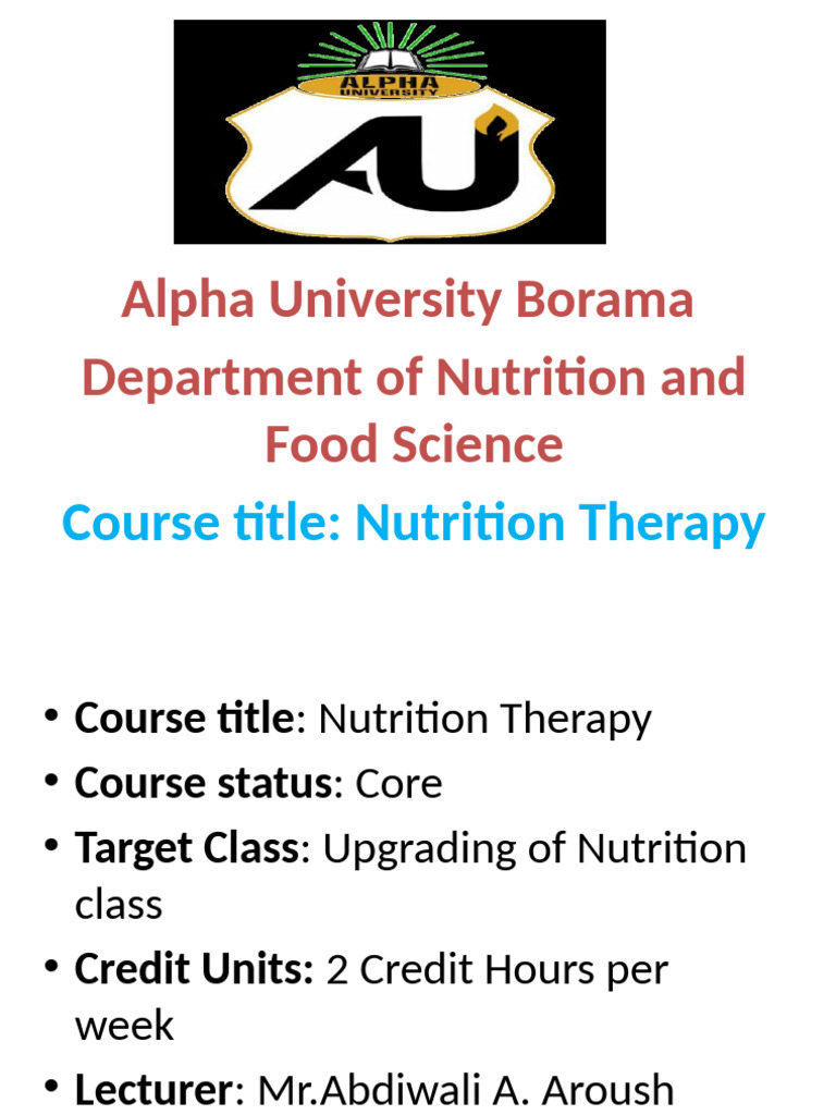 Nutrition Therapy Course