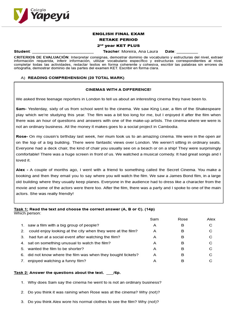 KET Plus English Exam Retake Guide | PDF