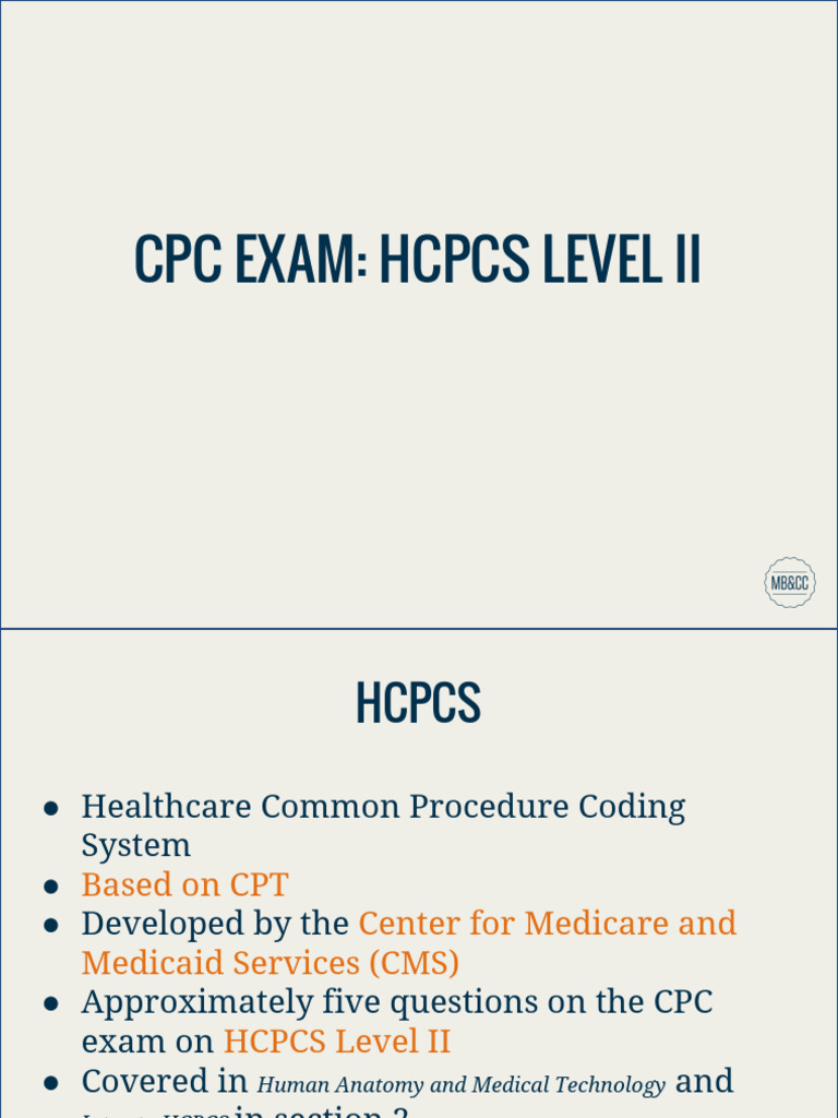 5-20 CPC Exam - HCPCS Level II | PDF | Medicare (United States ...
