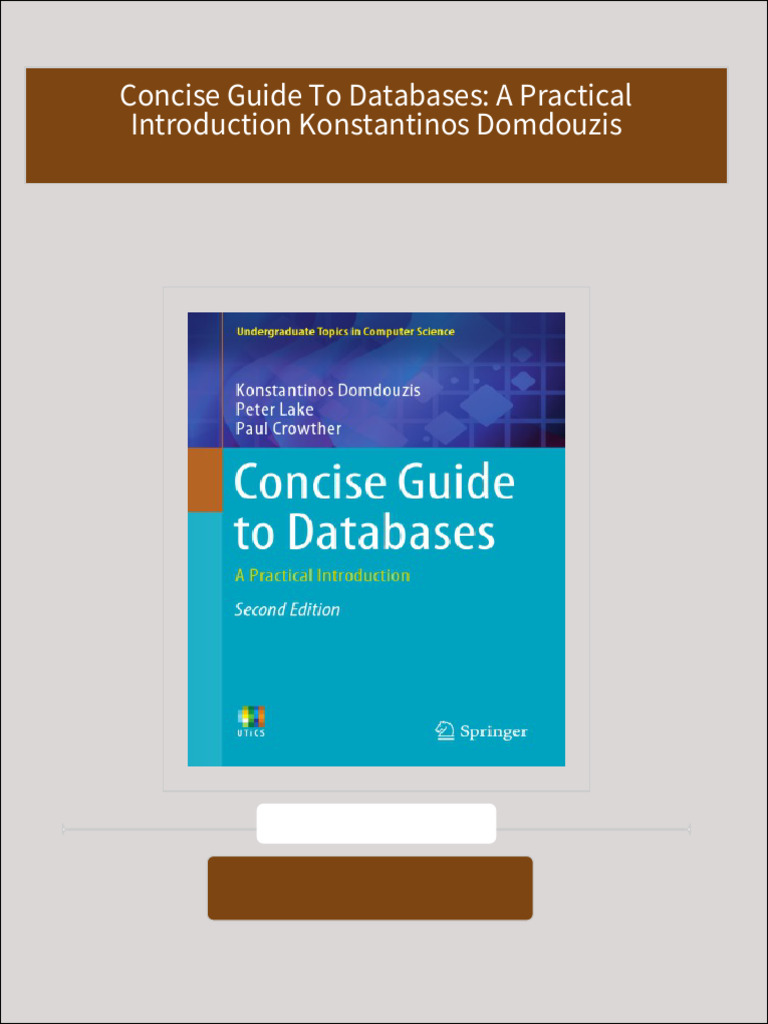 Concise guide to databases a practical introduction konstantinos