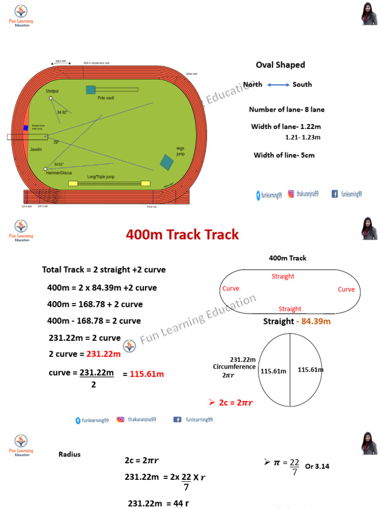 400m Track Marking and Measurements | PDF | Sports | Sport Of Athletics