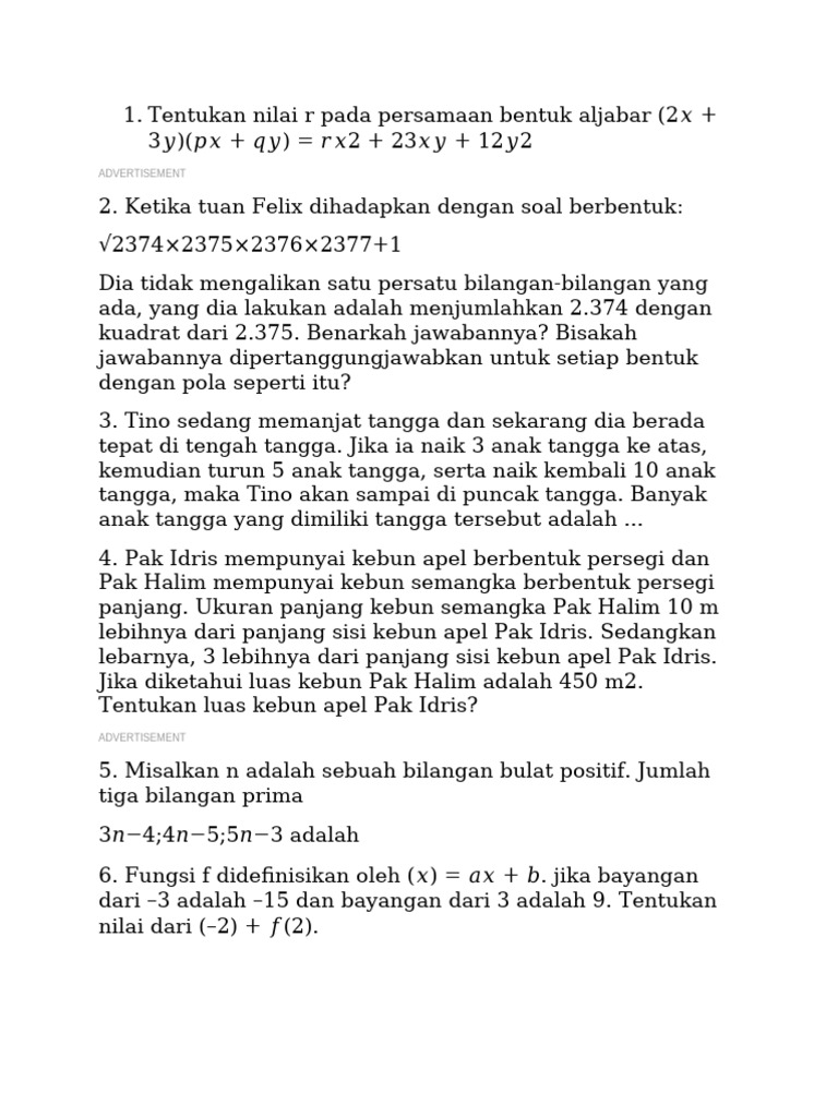 Banyak Anak Tangga Tino adalah 17 | PDF
