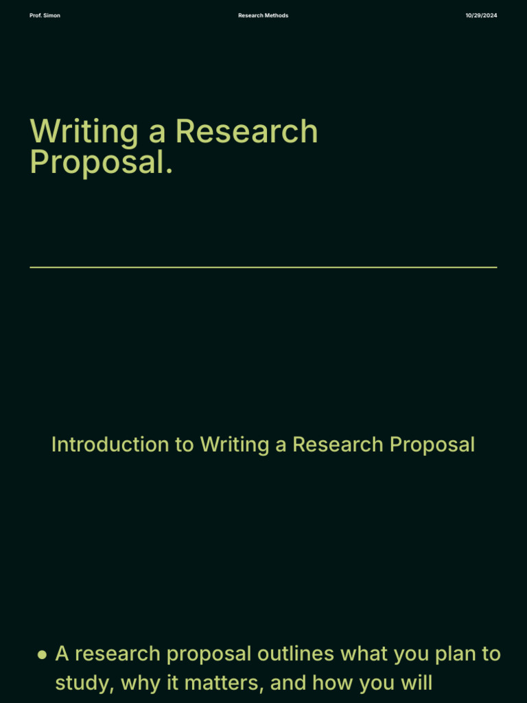 Guide to Writing a Research Proposal | PDF | Randomized Controlled ...