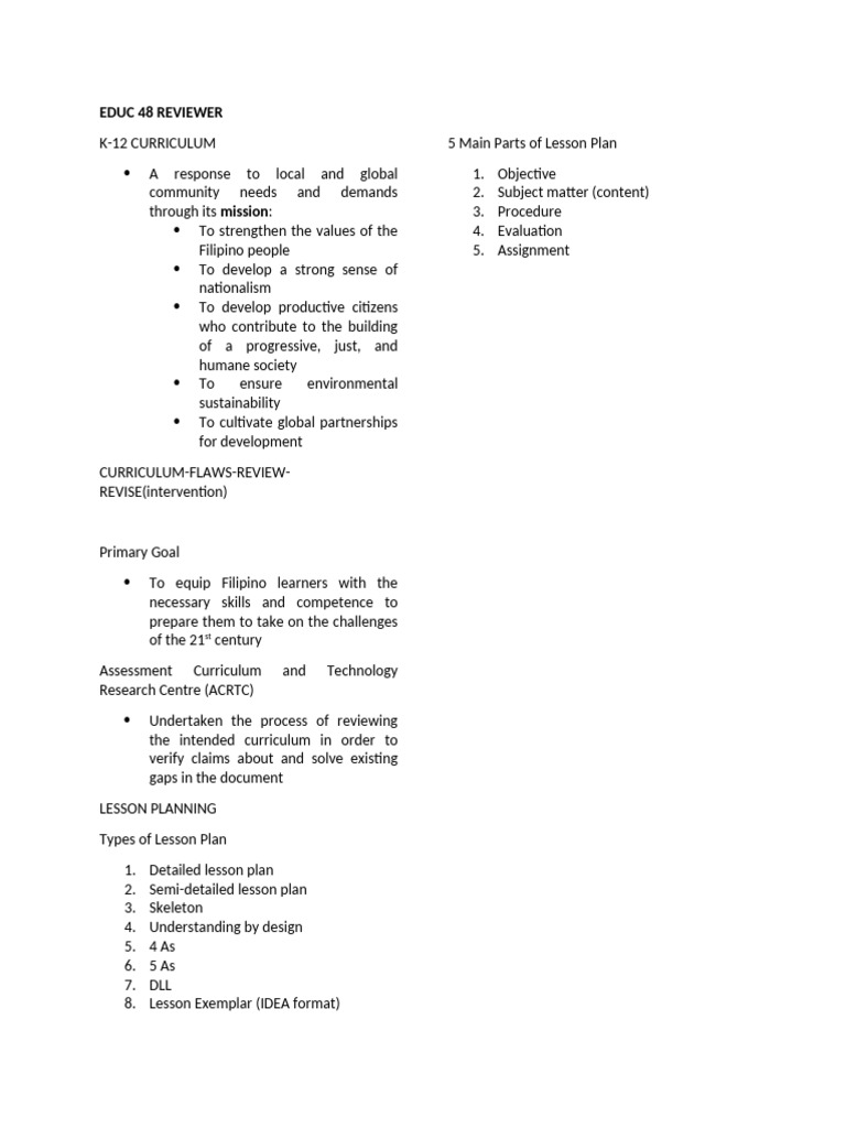 Educ 48 Reviewer | PDF