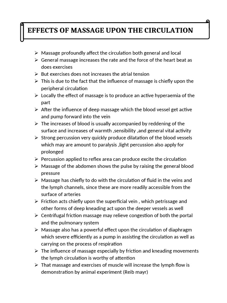 Effects of Centrifugal Massage on Circulation | PDF | Massage | Vein