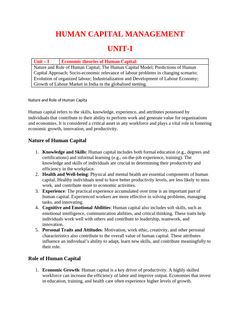 Human Capital Management Overview | PDF | Human Capital | Employment