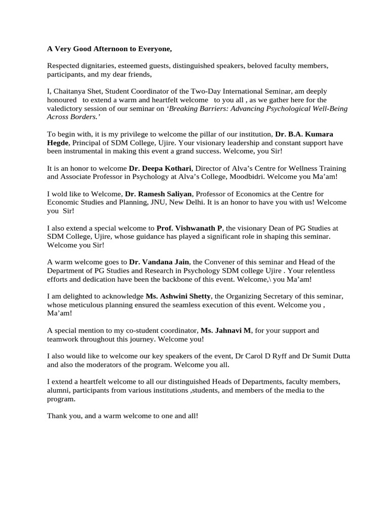 welcome speech for parents day celebration in school pdf