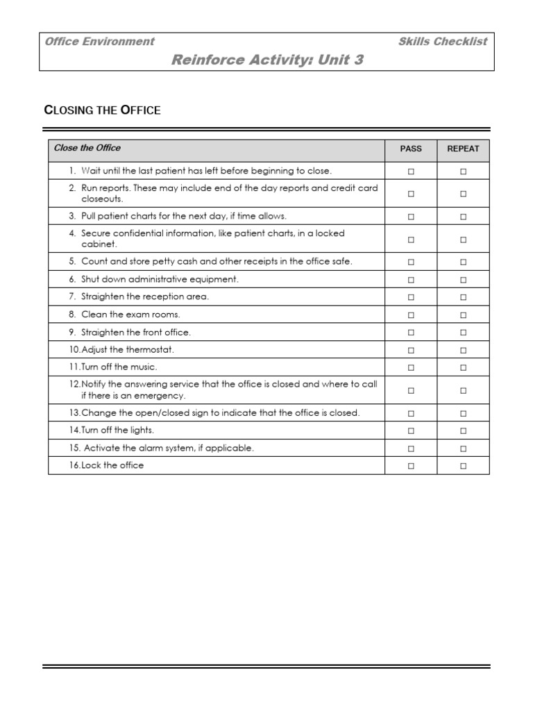 moenvirco03+lesson+1+-+closing+the+office+(3) | PDF