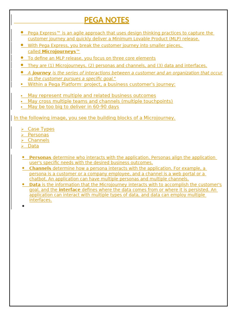 Pega Notes | PDF