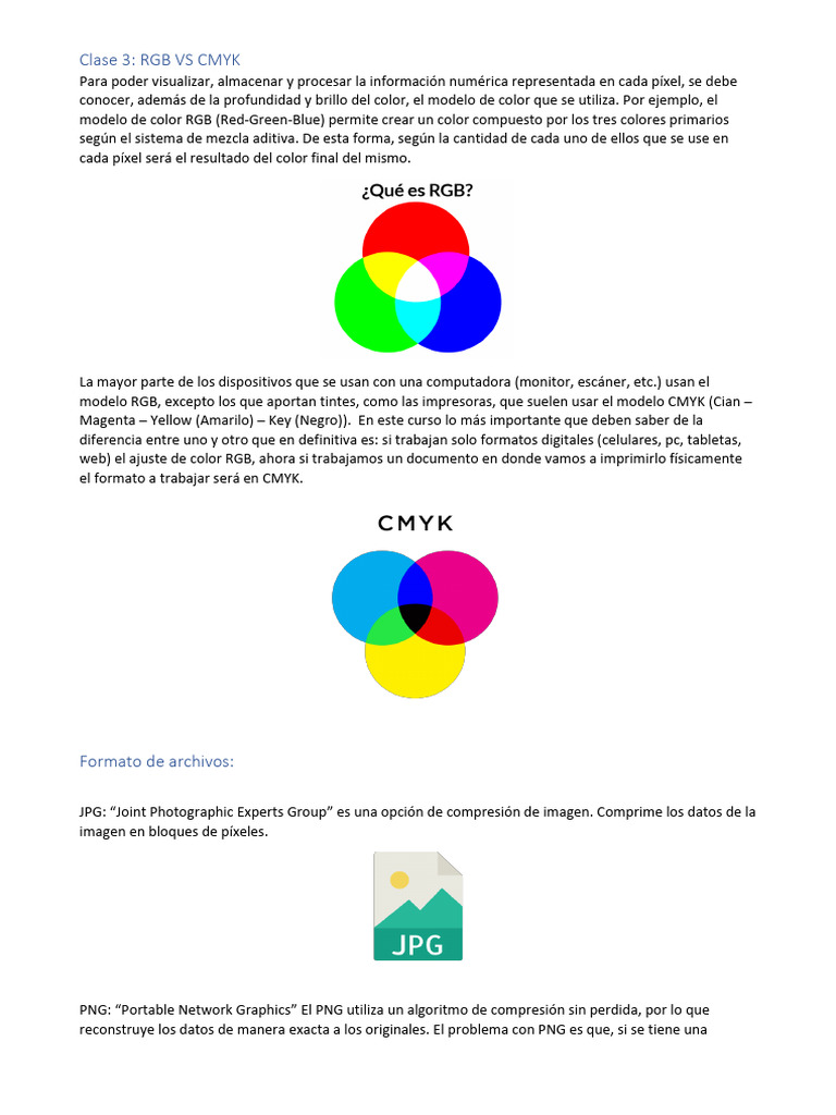 Modelos de Color y Formatos de Archivo | PDF